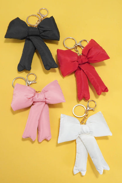 JOSSLYN by wall to wall - TRENDING PUFFY BOW RIBBON BAG CHARM KEYCHAIN | 40KC109