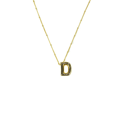 Savvy Bling - Initial Balloon Bubble Gold Necklace