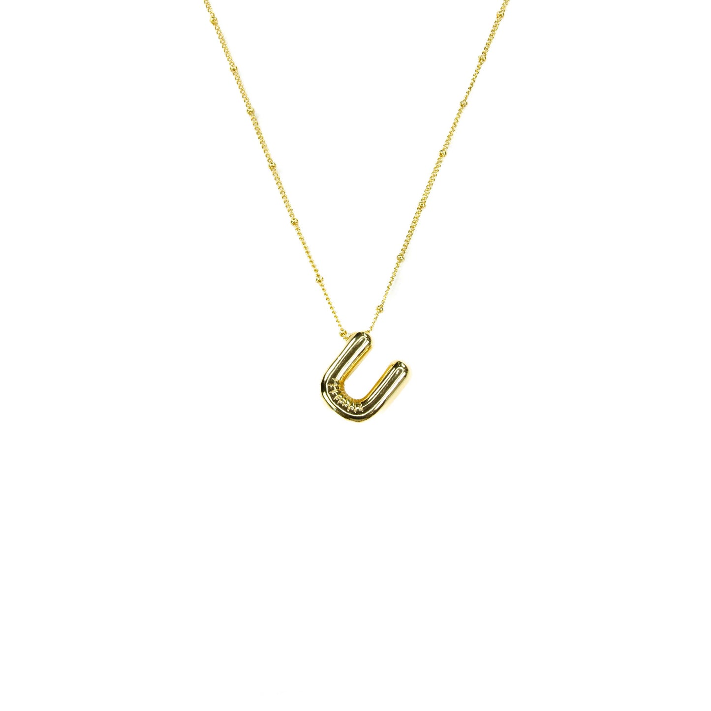 Savvy Bling - Initial Balloon Bubble Gold Necklace