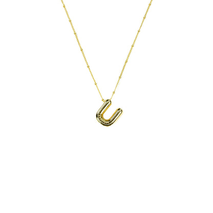Savvy Bling - Initial Balloon Bubble Gold Necklace