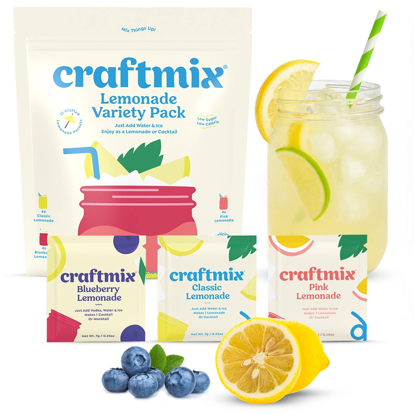 Craftmix - Lemonade Variety Pack Cocktail Mixers -12 Serving Multipack