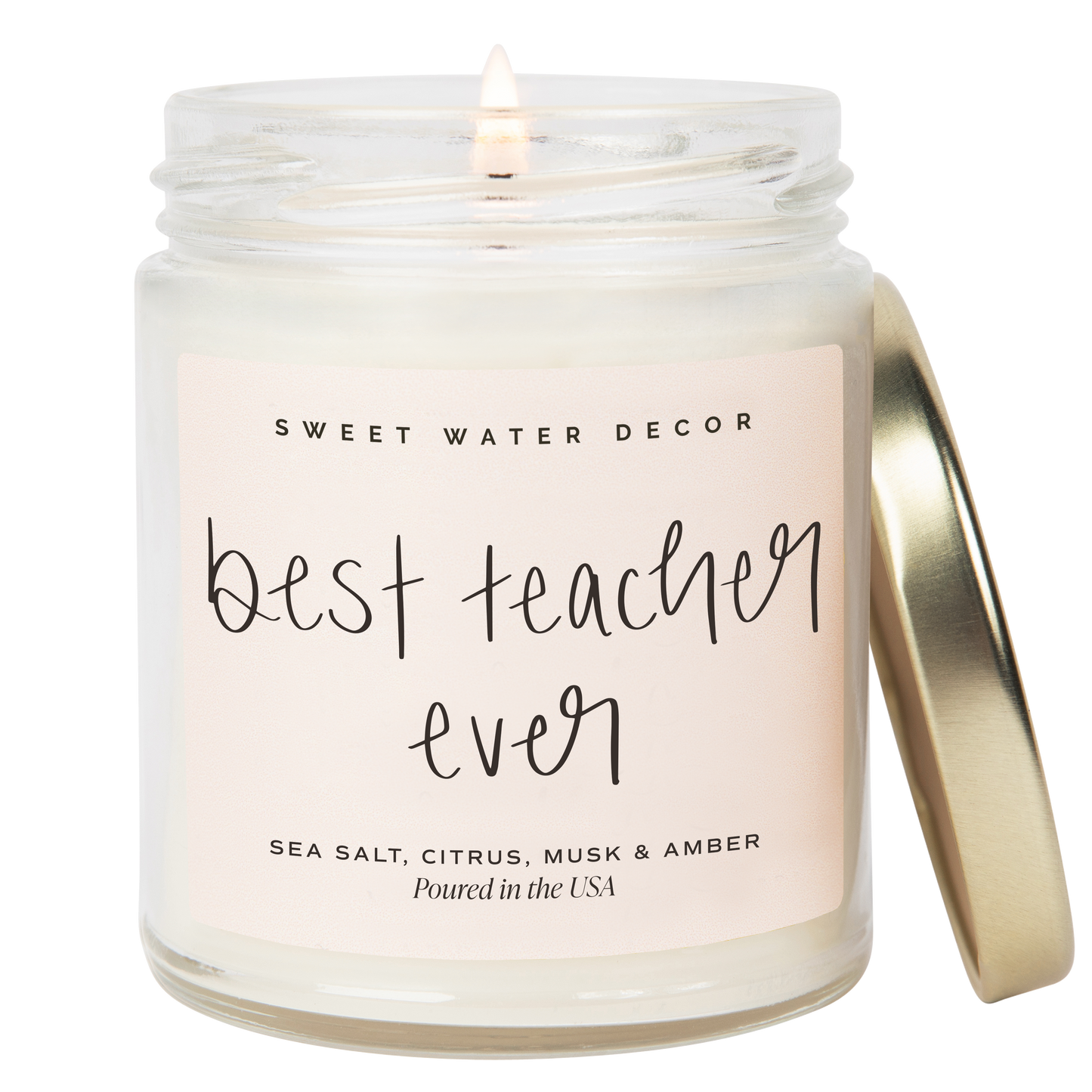 Sweet Water Decor - Best Teacher Ever 9 oz Soy Candle - Teacher Gifts