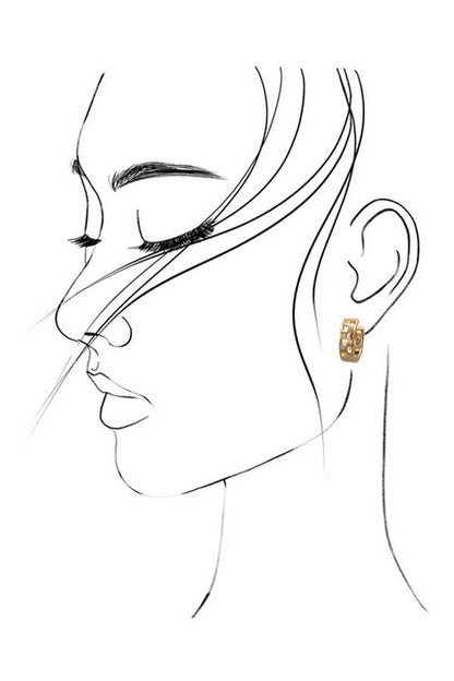 JOSSLYN by wall to wall - MINI CUTOUT CHECKER HOOP HUGGIE EARRING | 80E2440