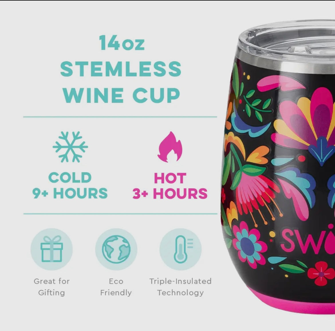 Caliente Stemless Wine 14 oz