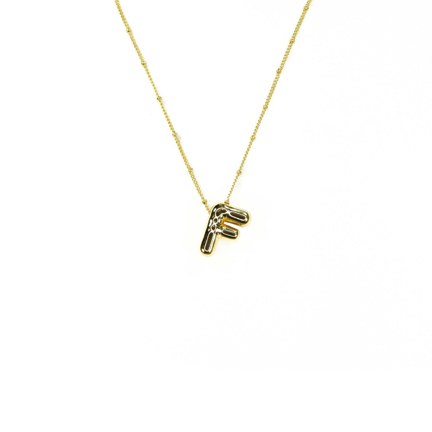 Savvy Bling - Initial Balloon Bubble Gold Necklace