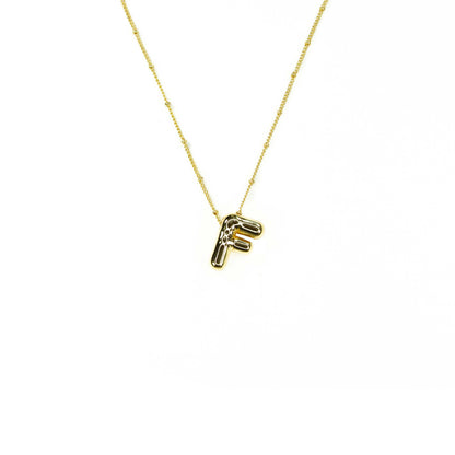 Savvy Bling - Initial Balloon Bubble Gold Necklace