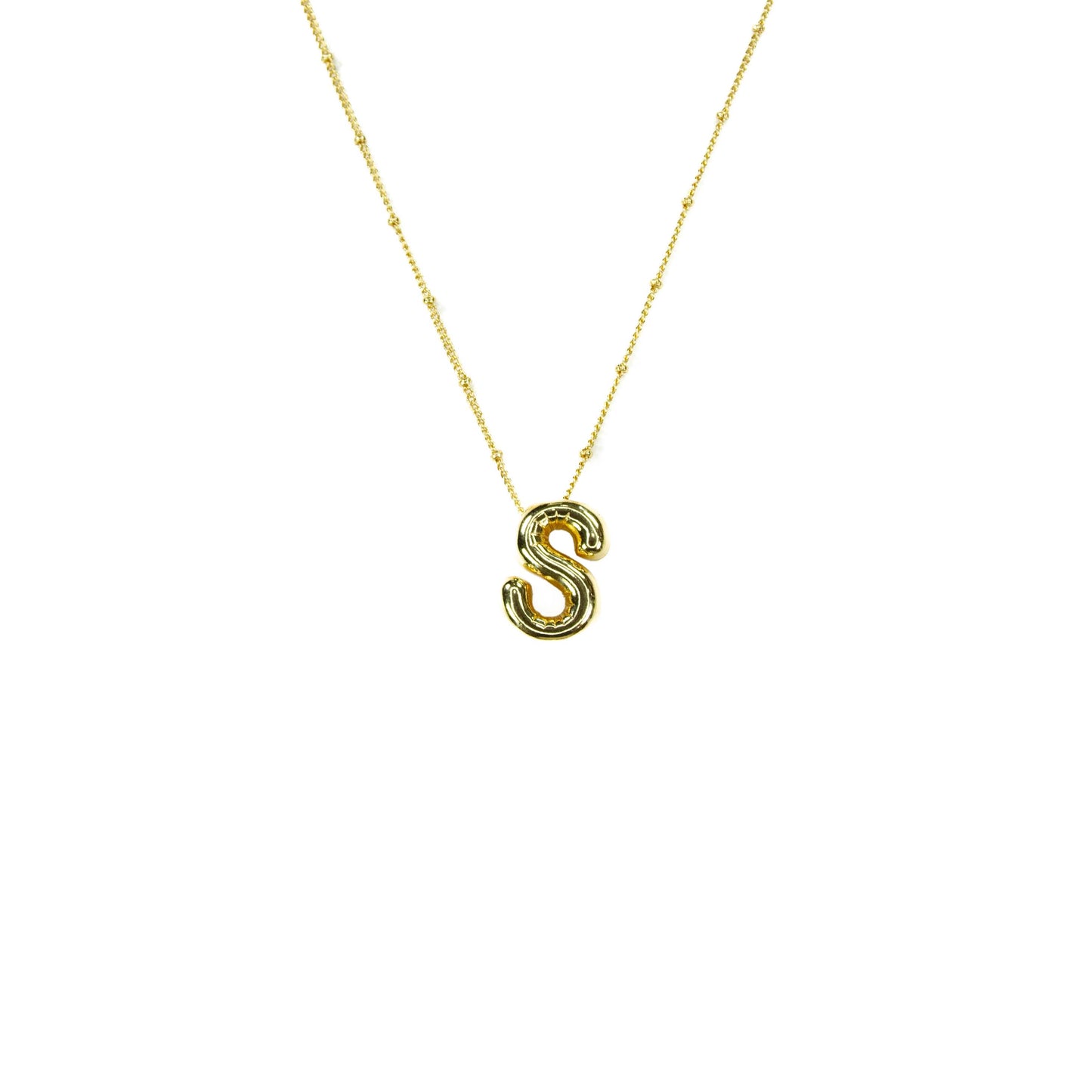 Savvy Bling - Initial Balloon Bubble Gold Necklace
