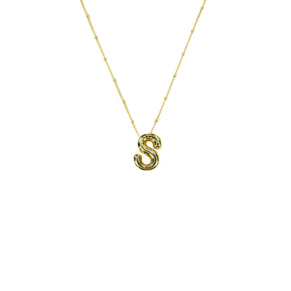 Savvy Bling - Initial Balloon Bubble Gold Necklace