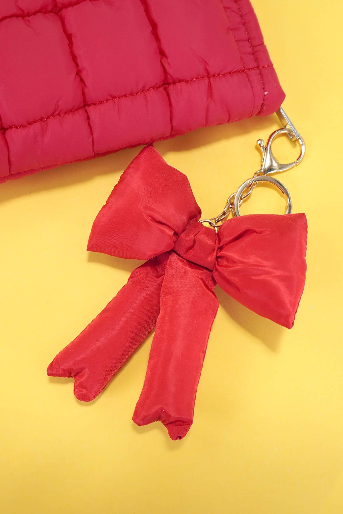JOSSLYN by wall to wall - TRENDING PUFFY BOW RIBBON BAG CHARM KEYCHAIN | 40KC109