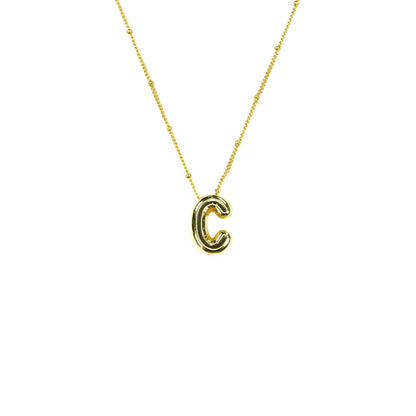 Savvy Bling - Initial Balloon Bubble Gold Necklace