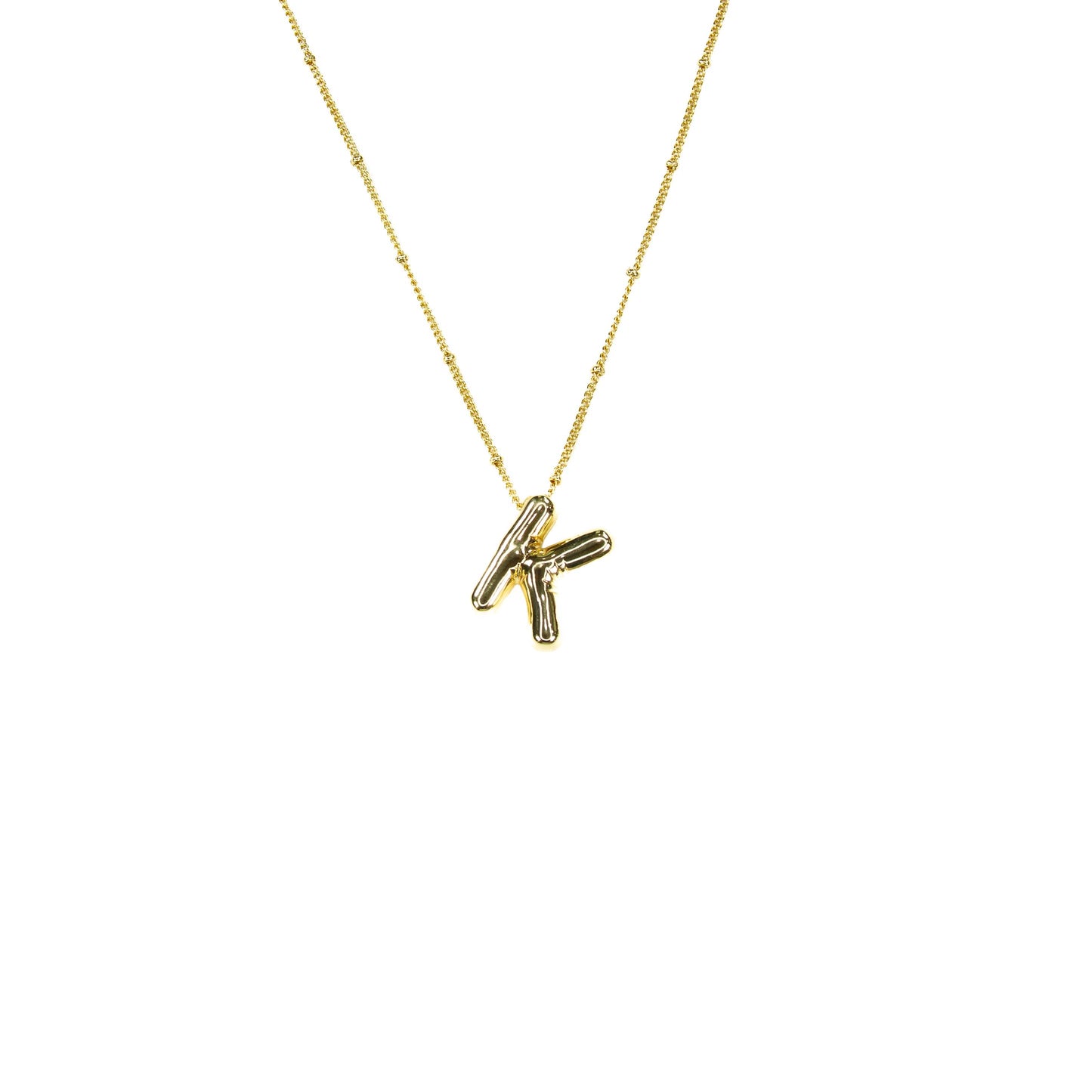 Savvy Bling - Initial Balloon Bubble Gold Necklace