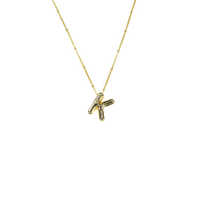 Savvy Bling - Initial Balloon Bubble Gold Necklace