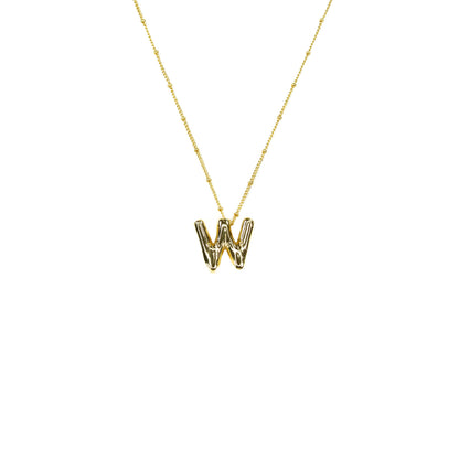 Savvy Bling - Initial Balloon Bubble Gold Necklace