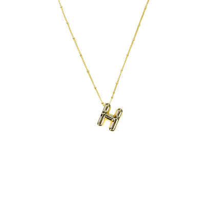 Savvy Bling - Initial Balloon Bubble Gold Necklace