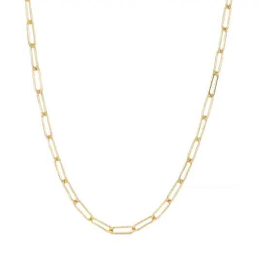 Carla Chain Plated Paper Clip Necklace ~ 16"
