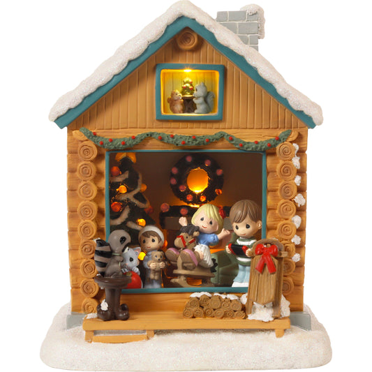 Log Cabin Window LED Shadow Box