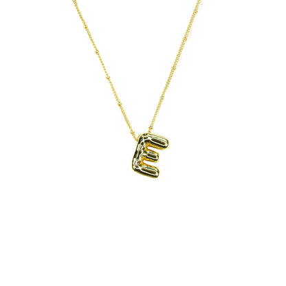 Savvy Bling - Initial Balloon Bubble Gold Necklace