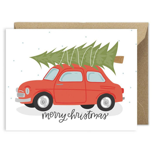 Christmas Car Holiday Greeting Card