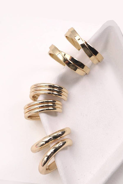 JOSSLYN by wall to wall - MULTI CLASSIC HOOP TRIO EARRINGS | 31E03865