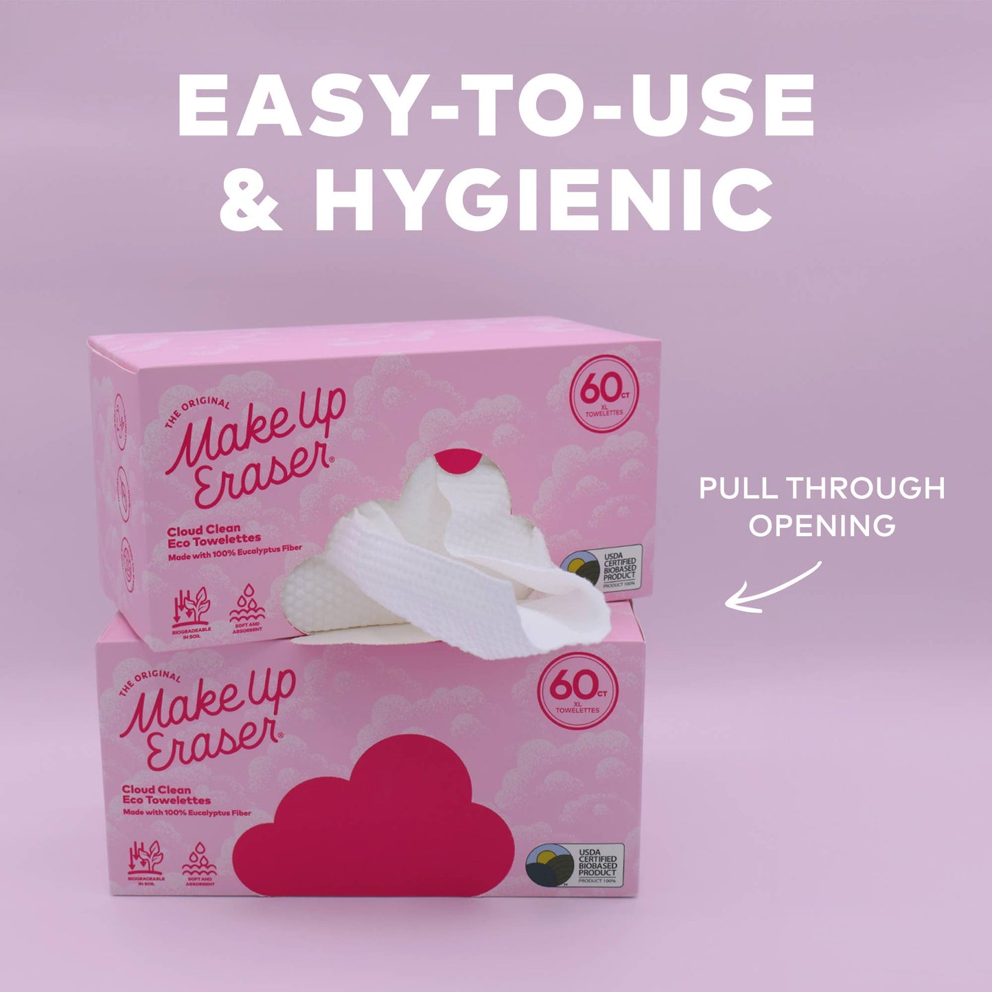 The Original MakeUp Eraser - Cloud Clean Eco Towelettes, Certified 100% USDA Biobased
