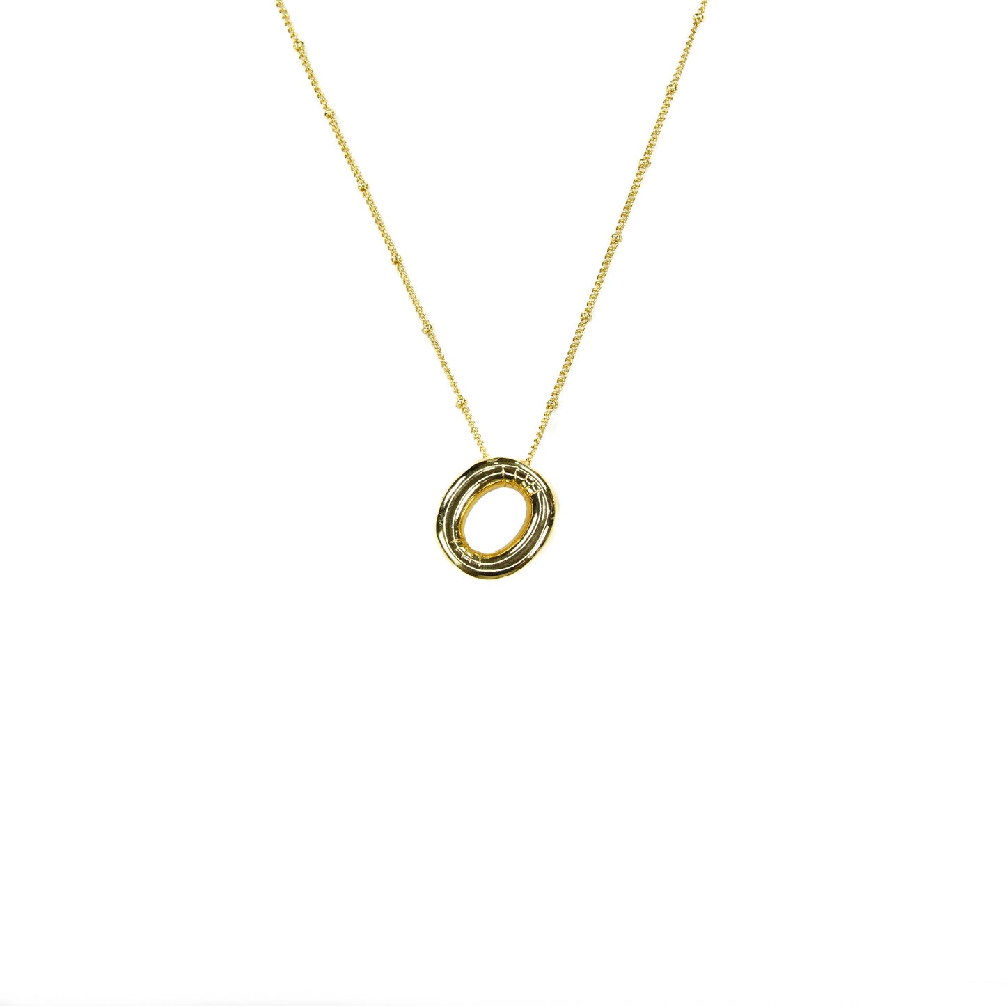 Savvy Bling - Initial Balloon Bubble Gold Necklace