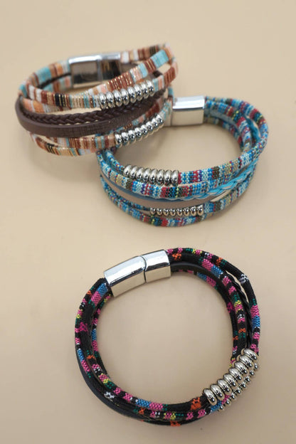 JOSSLYN by wall to wall - MAGNETIC BUCKLE BOHO MULTI LAYER BRACELET | 40B5139