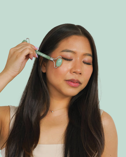 Mint Green Tea Jade Crystal Facial Roller