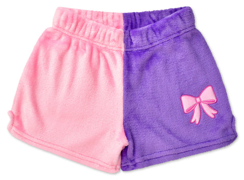 Pretty Bows Color Block Plush Shorts