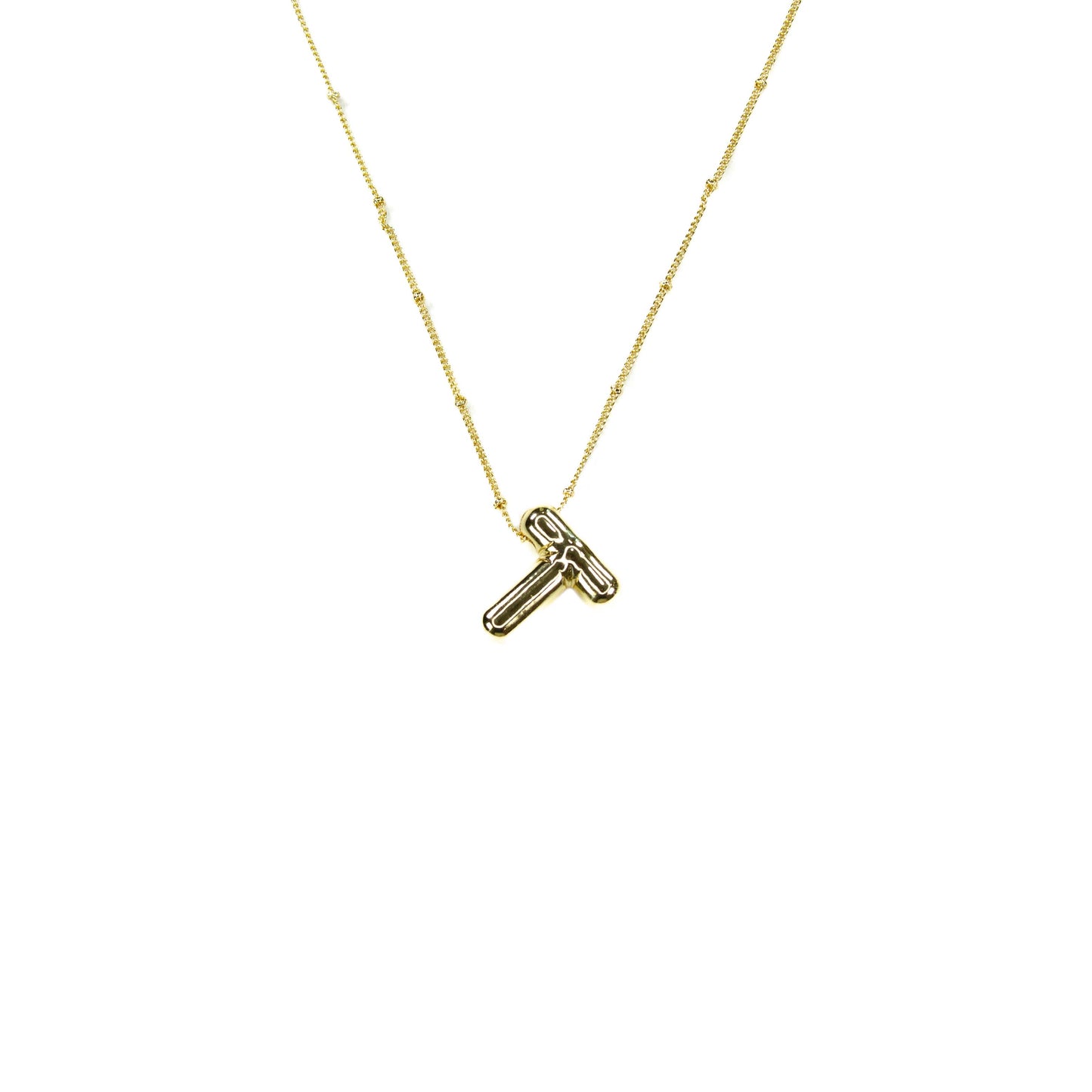 Savvy Bling - Initial Balloon Bubble Gold Necklace