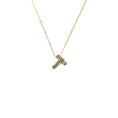 Savvy Bling - Initial Balloon Bubble Gold Necklace