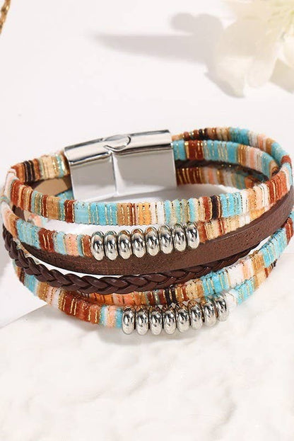 JOSSLYN by wall to wall - MAGNETIC BUCKLE BOHO MULTI LAYER BRACELET | 40B5139