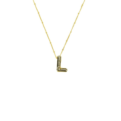 Savvy Bling - Initial Balloon Bubble Gold Necklace
