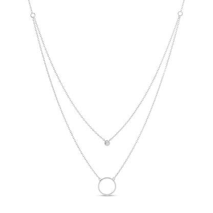 Double Appeal Circle & Cz Necklace