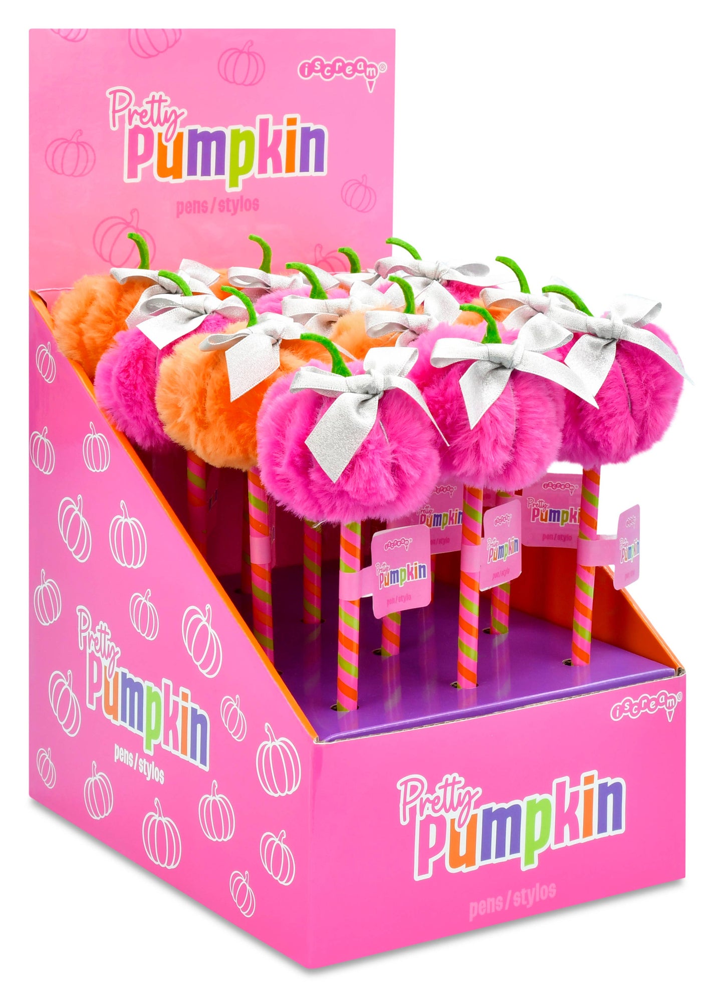Iscream - Pretty Pumpkin Plush Pens PDQ - 12 pens