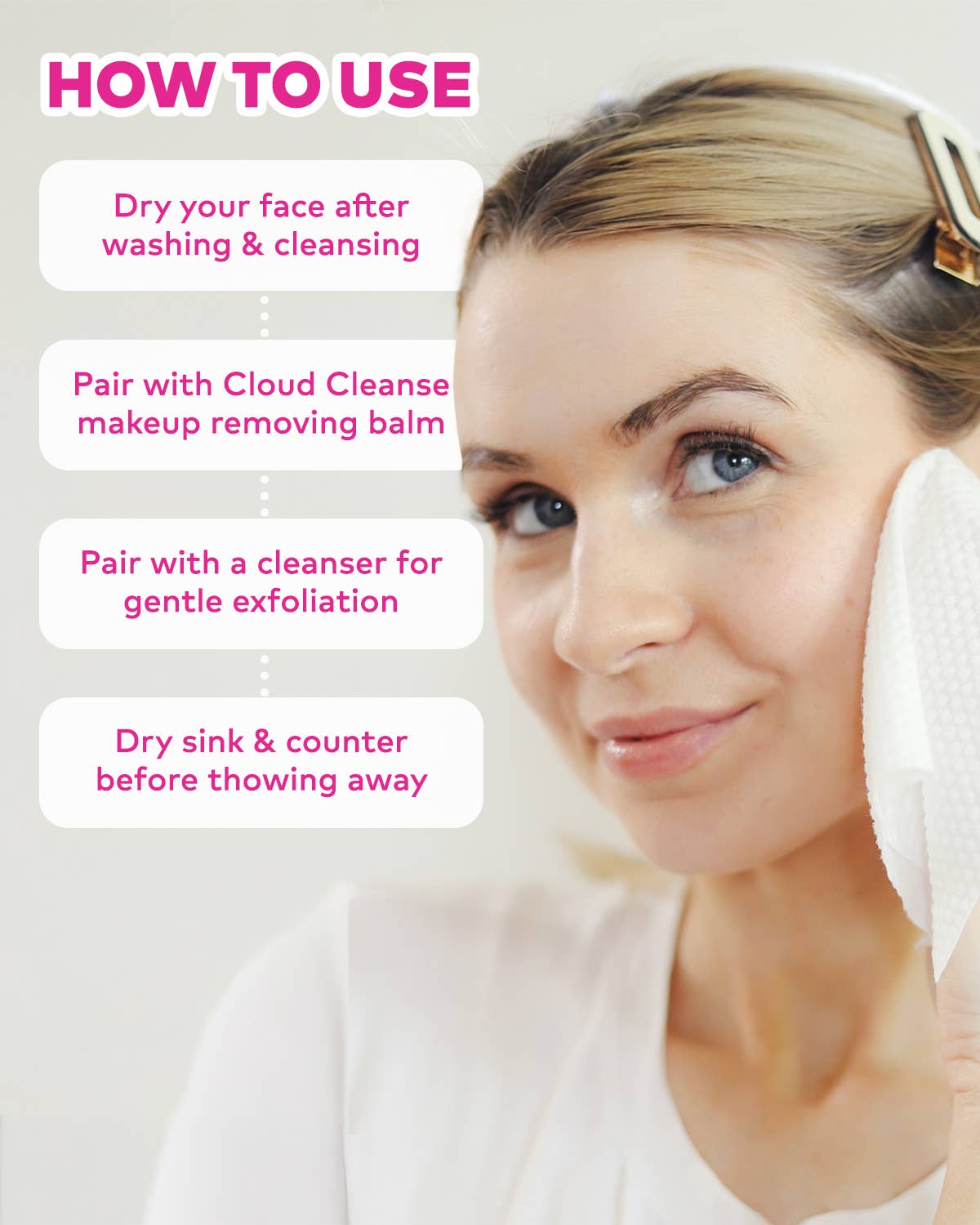 The Original MakeUp Eraser - Cloud Clean Eco Towelettes, Certified 100% USDA Biobased