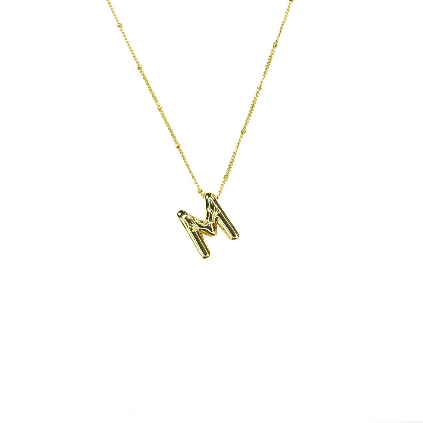 Savvy Bling - Initial Balloon Bubble Gold Necklace