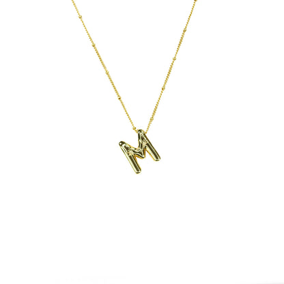 Savvy Bling - Initial Balloon Bubble Gold Necklace