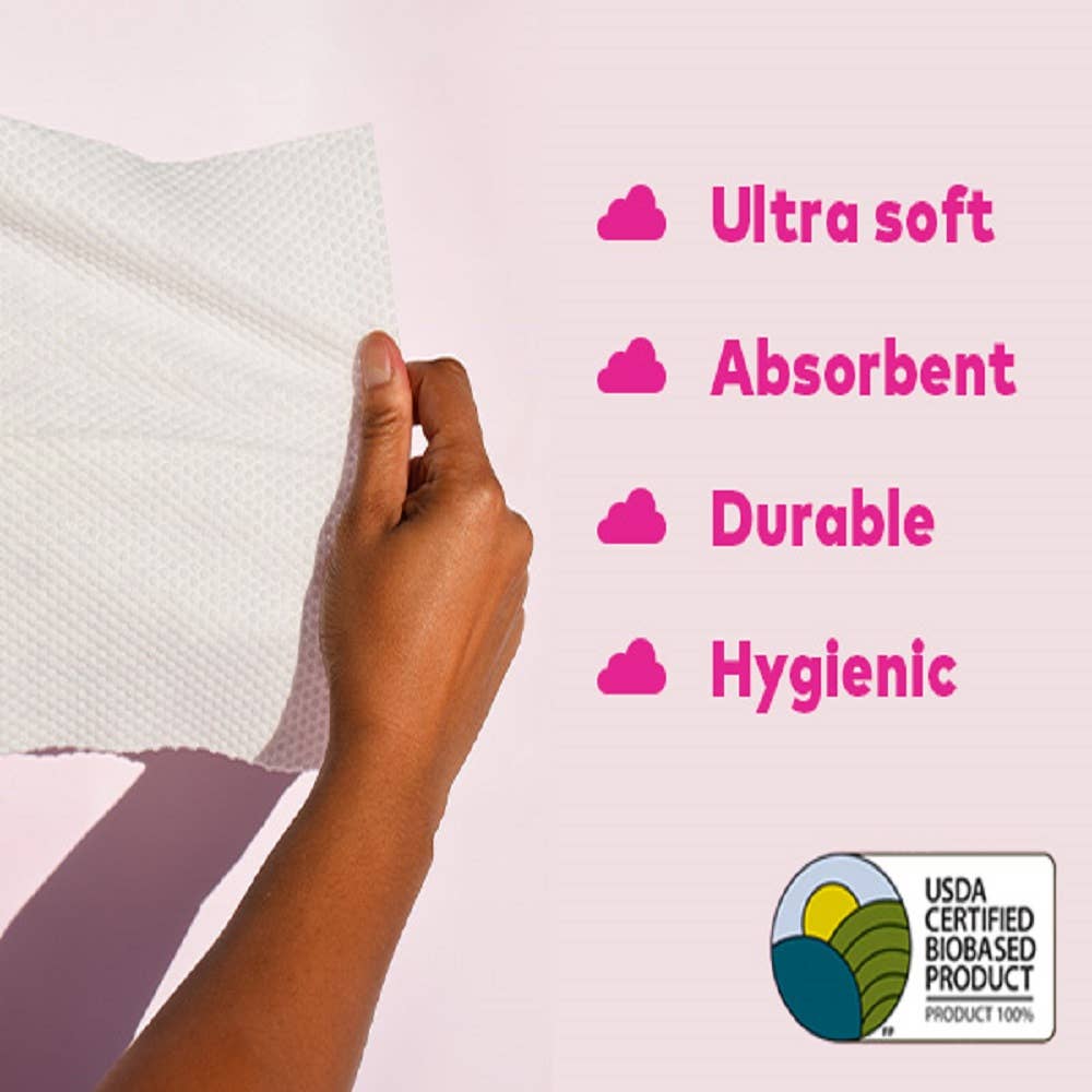 The Original MakeUp Eraser - Cloud Clean Eco Towelettes, Certified 100% USDA Biobased
