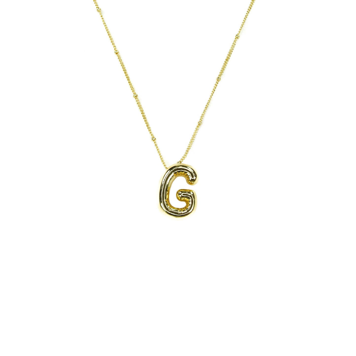 Savvy Bling - Initial Balloon Bubble Gold Necklace