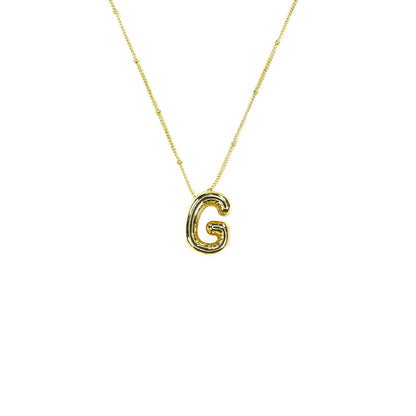 Savvy Bling - Initial Balloon Bubble Gold Necklace