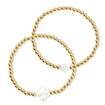 4mm Bracelet With Shell Quatrefoil Accents