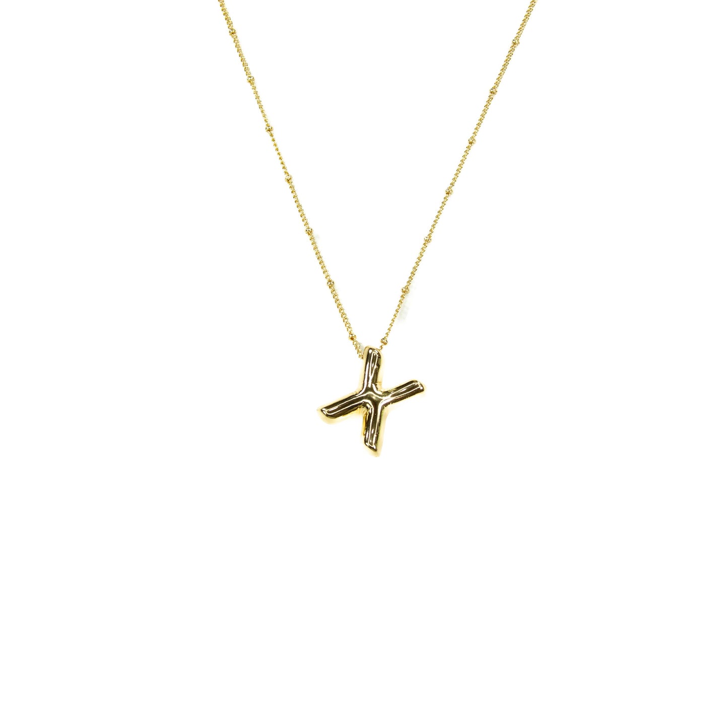 Savvy Bling - Initial Balloon Bubble Gold Necklace