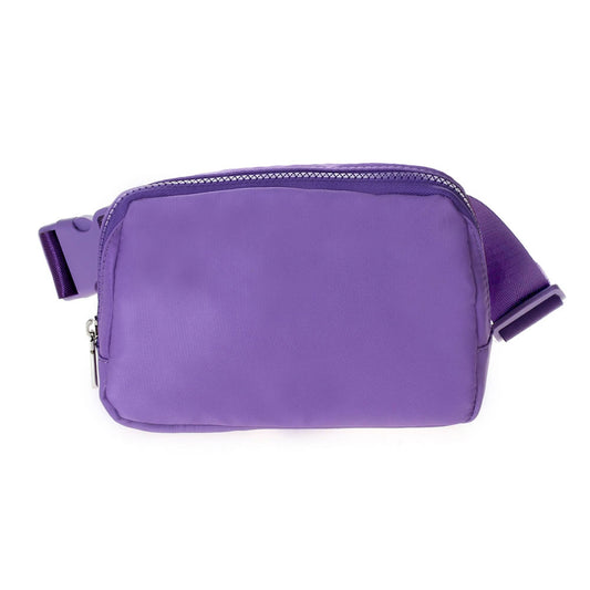 Purple Nylon Unisex Belt Bag