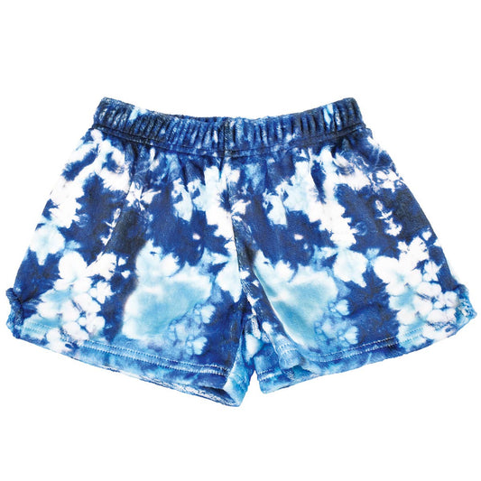 Blue Tie Dye Plush Shorts