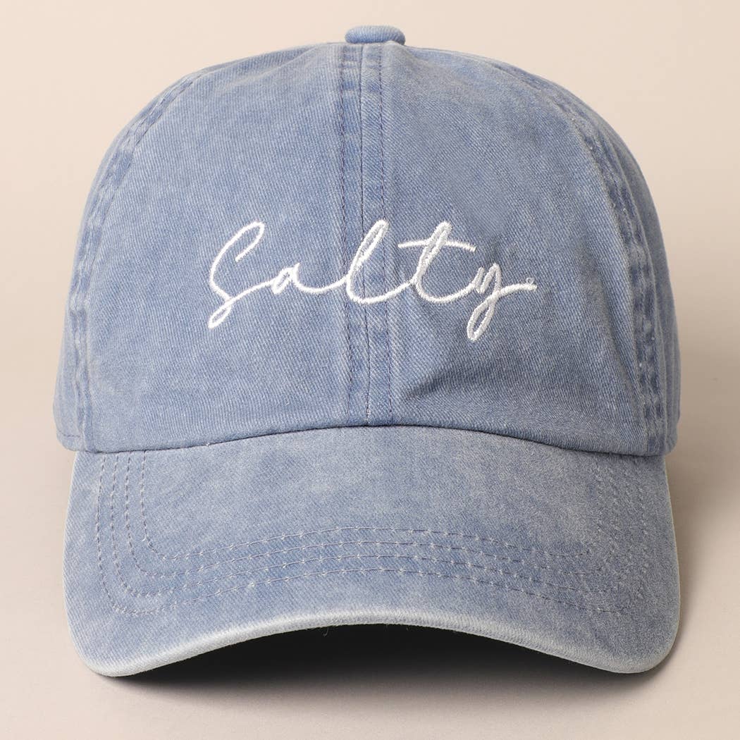 Salty Lettering Embroidery Baseball Cap