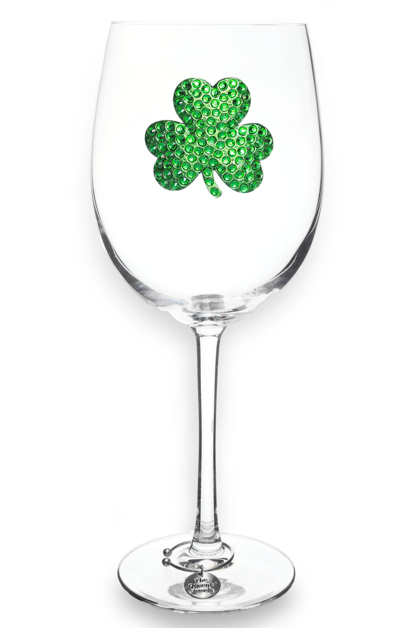 Shamrock Jeweled Stemmed Wine Glass