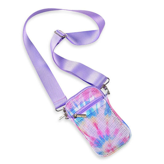 Tie-Dye Mesh Crossbody Cell Bag